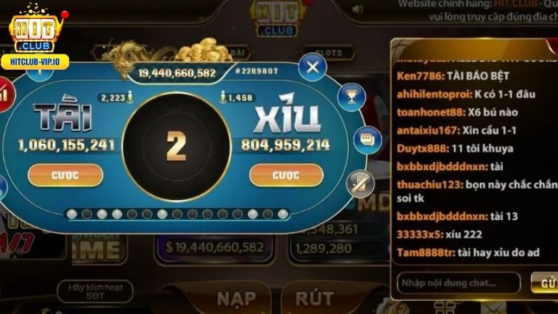 Tài Xỉu HitClub là game mà rất nhiều người yêu thích tham gia chơi